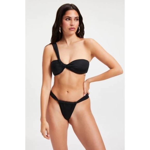 NWT Good American Black Bali One Shoulder Bikini Top - Size 5 / XXL - Picture 2 of 10